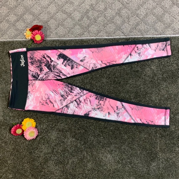 Justice Pink and Gray Leggings